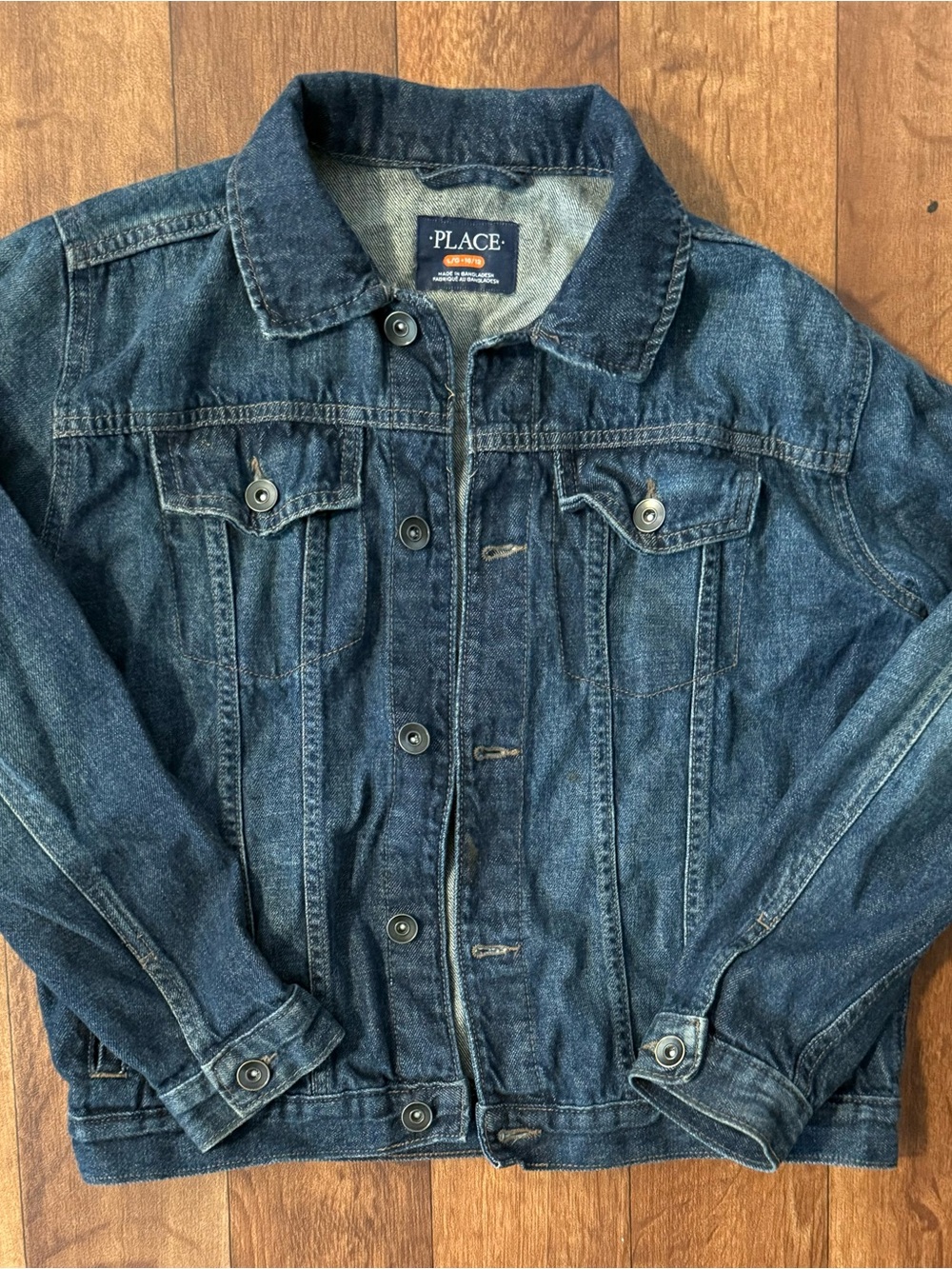 The Children's Place Dark Blue Denim Jacket with Chest Pockets
